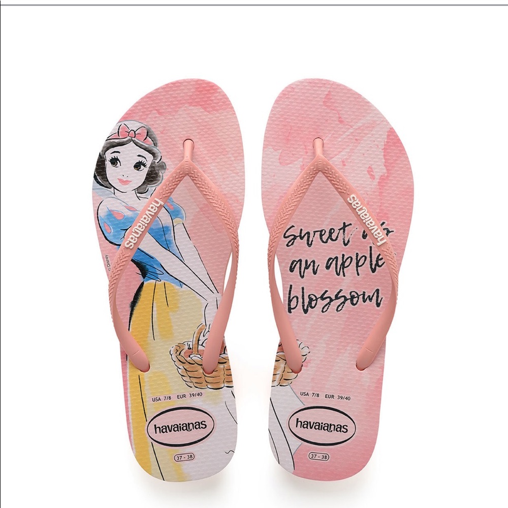 Havaianas princesas Snow White Rose nude sandals
